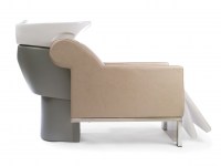 Lavacabezas Washloungue - vista lateral con movimiento del reposapiernas